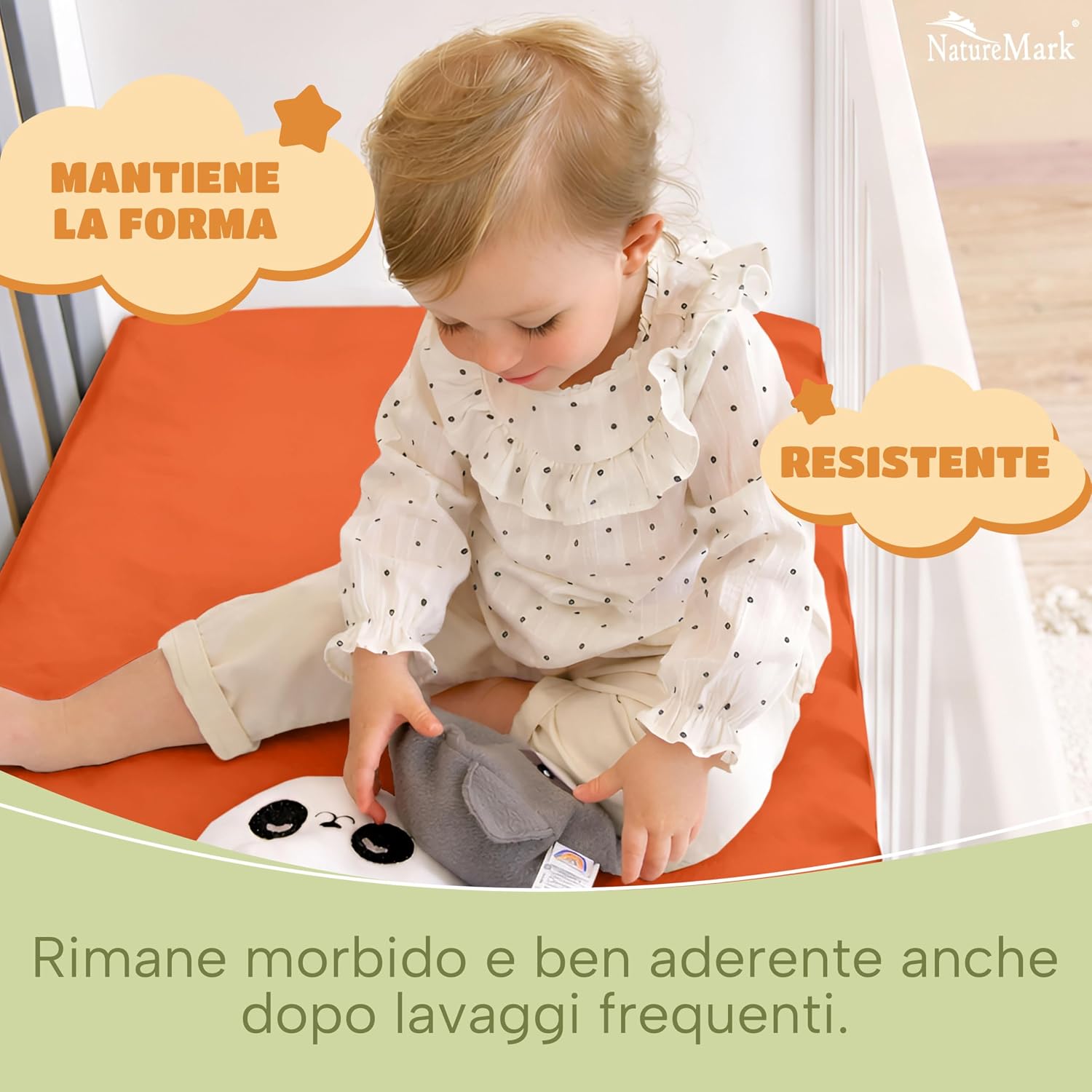 Thumbnail 6 de NatureMark Lenzuolo con angoli elasticizzati per bambini 70x140 cm – set da 2 in jersey di cotone terracotta