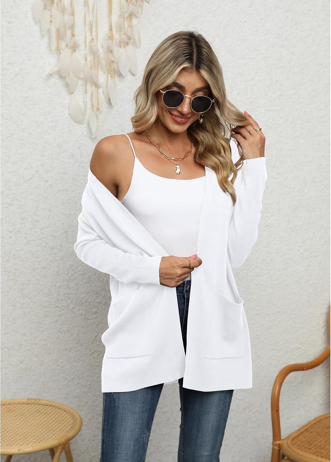 Detalle de Yommay Strickjacke Damen 100% Viskose