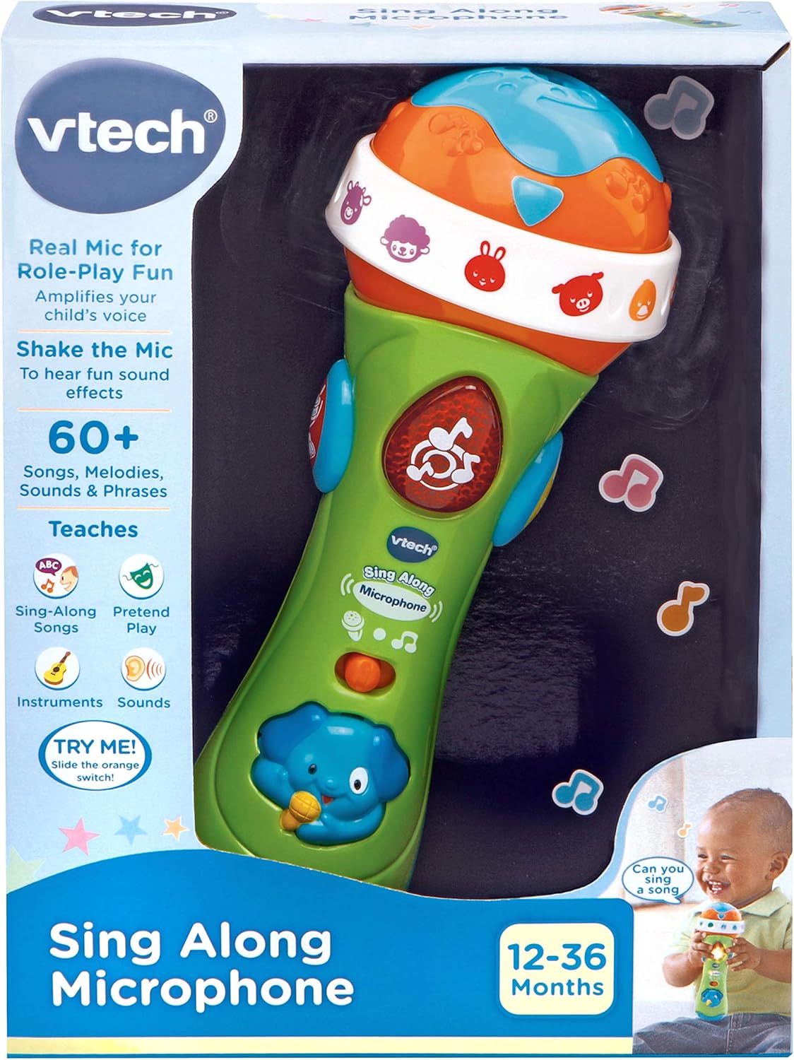 Detalle de VTech Sing Along Microphone for Kids (78763) – A playful first toy for language and musical exploration