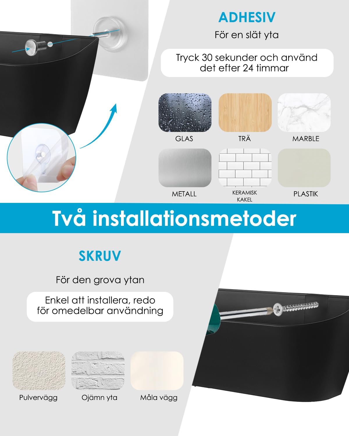 Detalle 2 de Domemit väggmonterat skoställ, 4-pack med självhäftande eller skruvmontering