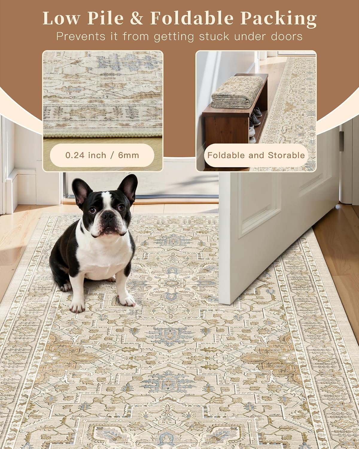 Thumbnail 5 de Madane Hallway Runner Rug 2'x5' washable