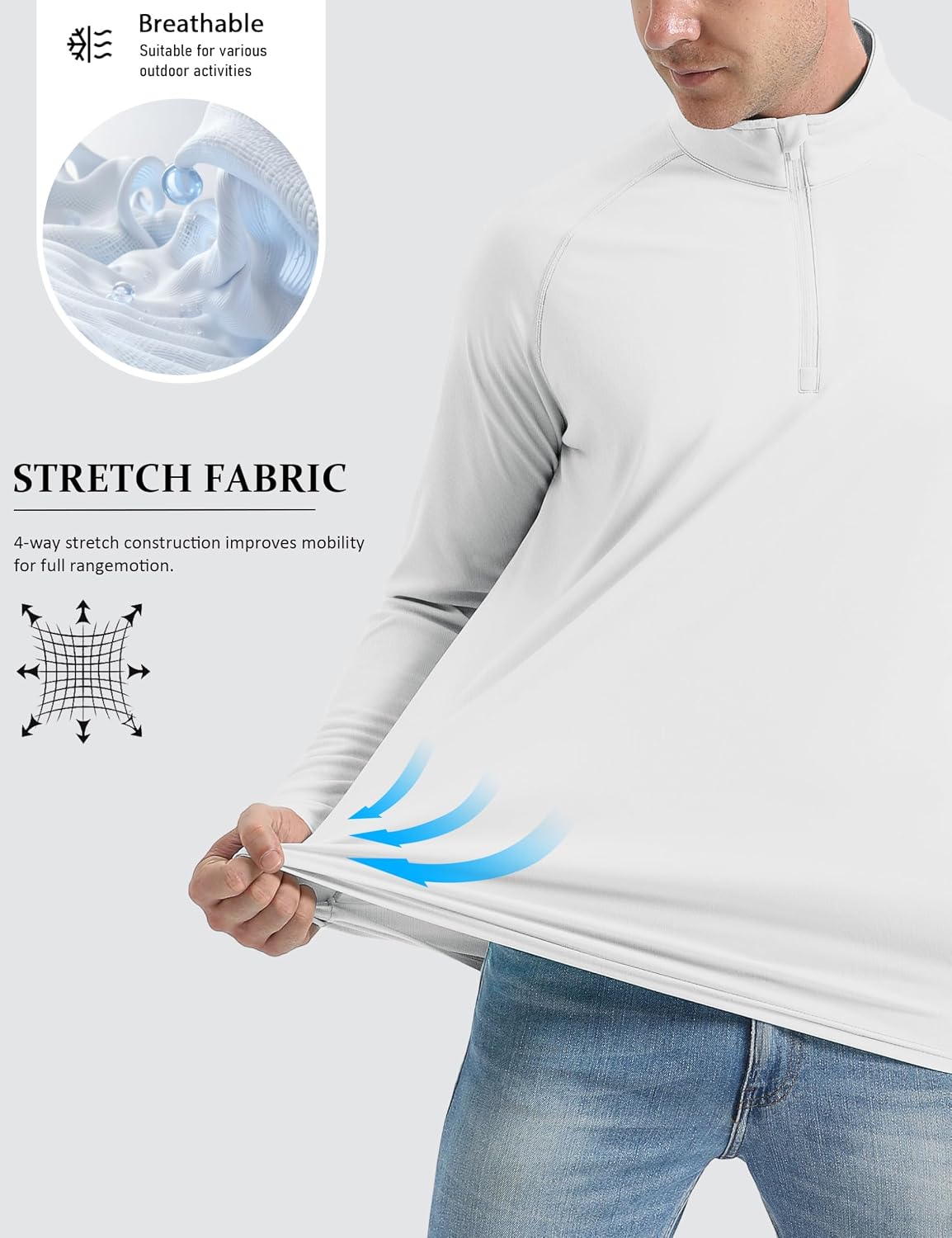 Detalle de MAGCOMSEN UPF 50+ 1/4 Zip Long Sleeve Tee