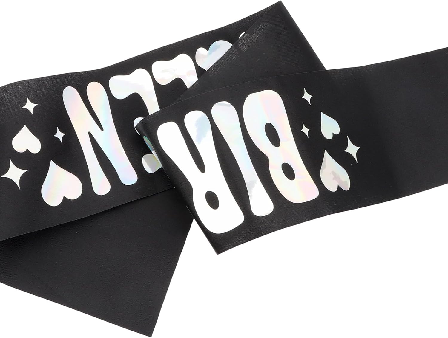Thumbnail 6 de Wanciler Birthday Satin Sash — Birthday Queen, Black with Glitter