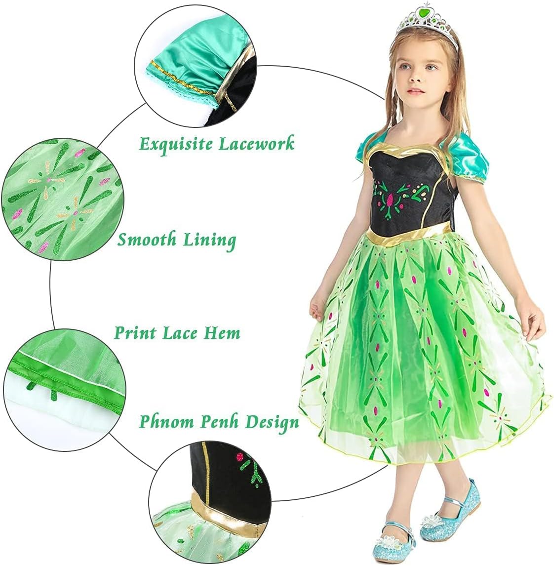 Detalle 2 de URAQT Bambina Abito da Principessa 1 set