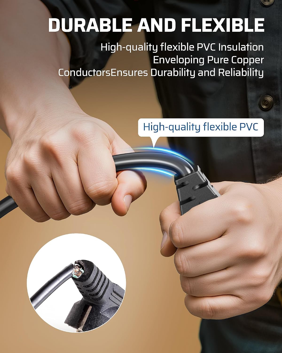 Detalle 2 de DEWENWILS Indoor Extension Cord 1 ft