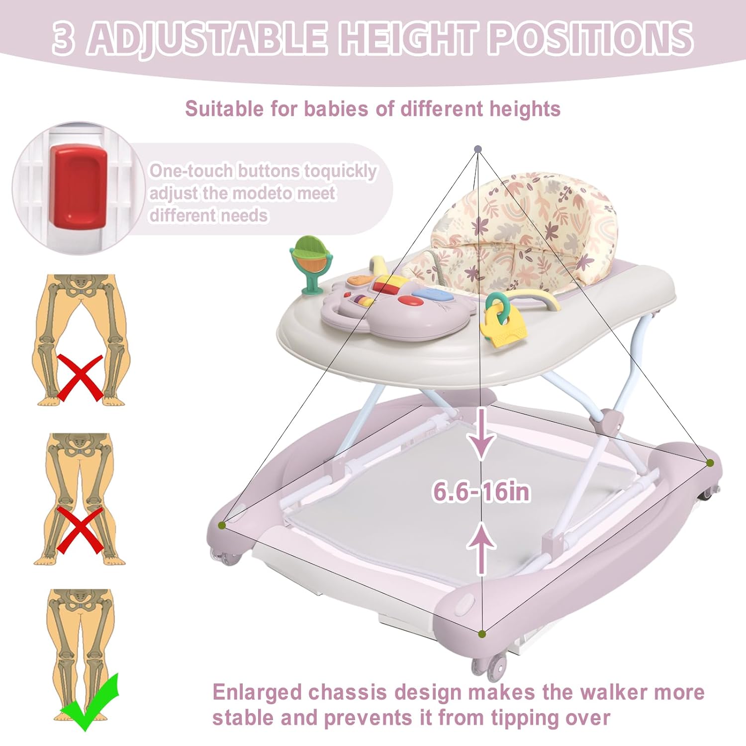 Thumbnail 5 de 5-in-1 Foldable Baby Walker for 6-18 Months