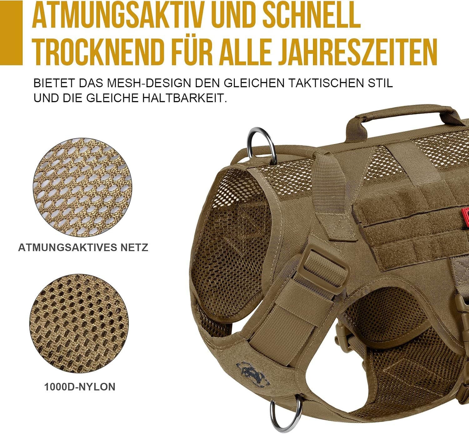 Detalle 2 de OneTigris AIRE Mesh Hundegeschirr L, No Pull