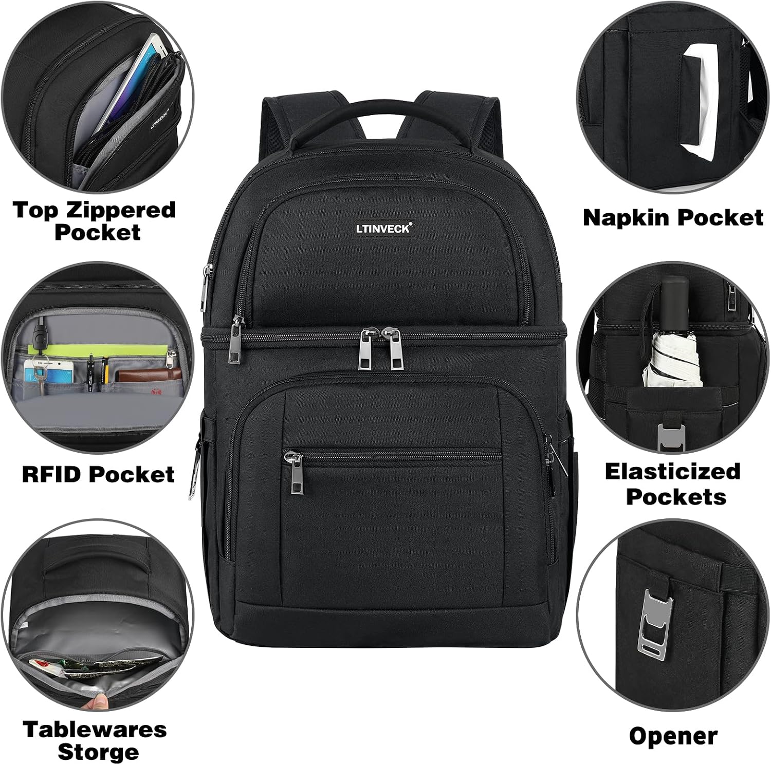 Thumbnail 3 de Cooler Backpack insulated cooler bag 16.2 in