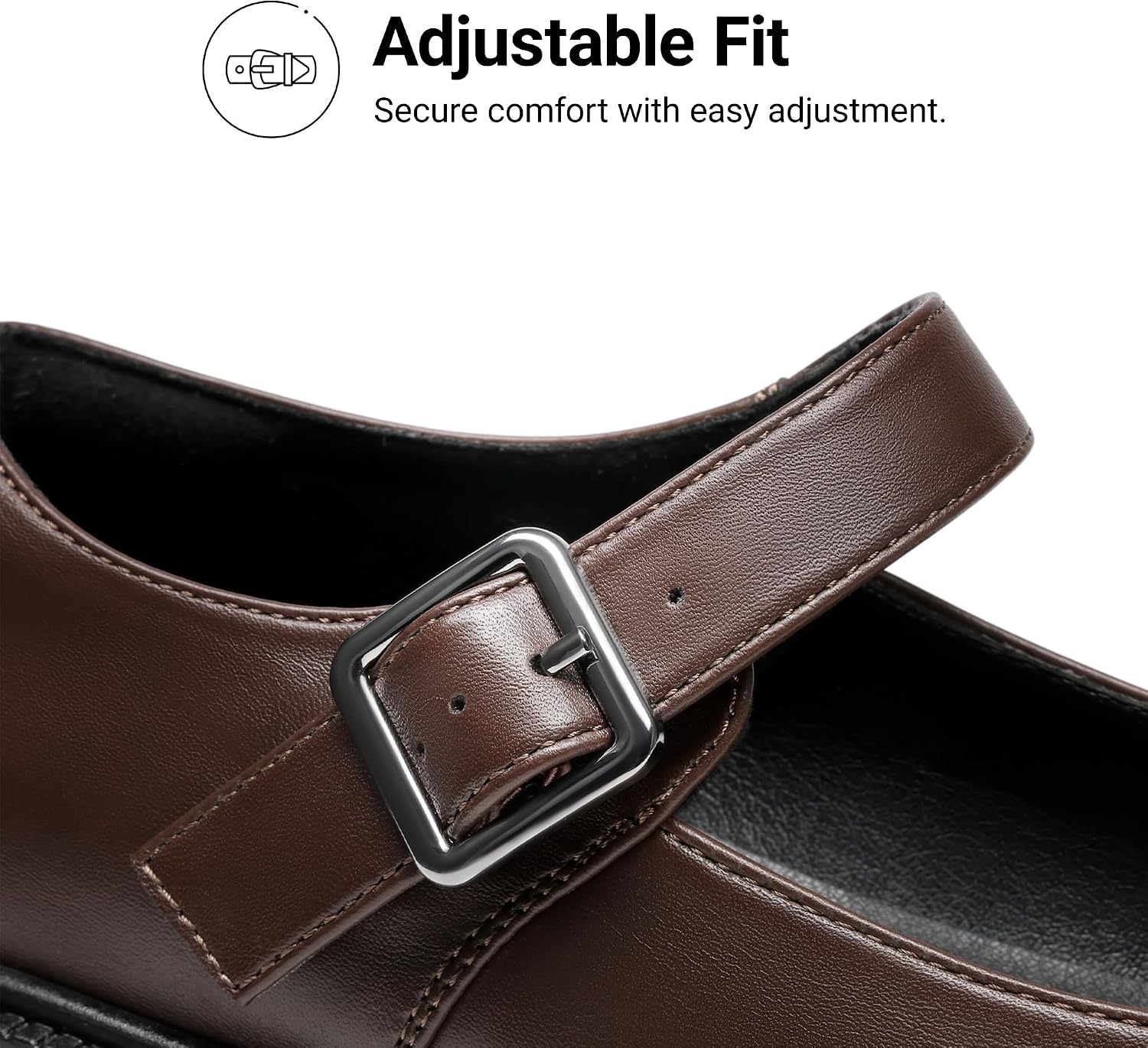 Detalle 2 de DREAM PAIRS Mary Jane Flats with Adjustable Buckle