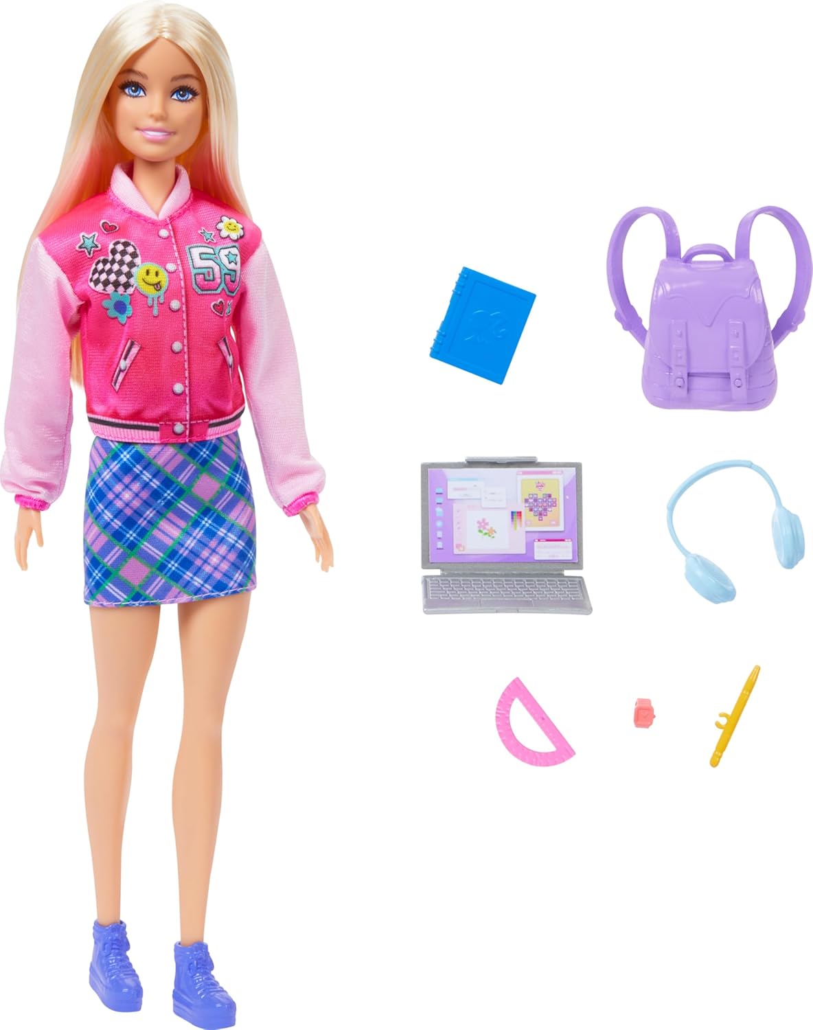 Detalle de Bambola Barbie HRG84 I love school con accessori: stile e fantasia per l'avventura scolastica