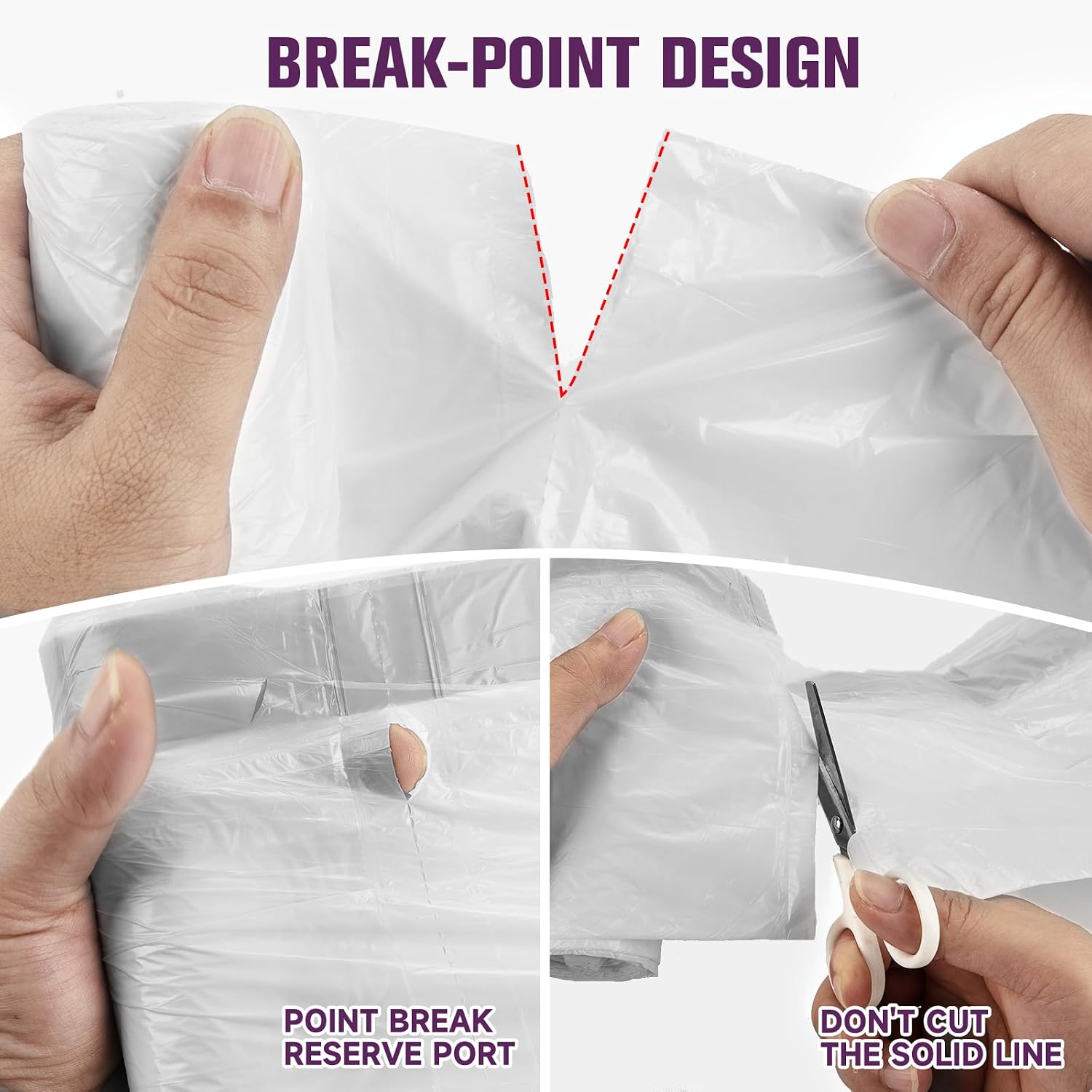 Thumbnail 2 de Heihaily 2.6-Gallon Heavy Duty Drawstring Trash Bags (60 Count) – Leak-Proof & Unscented