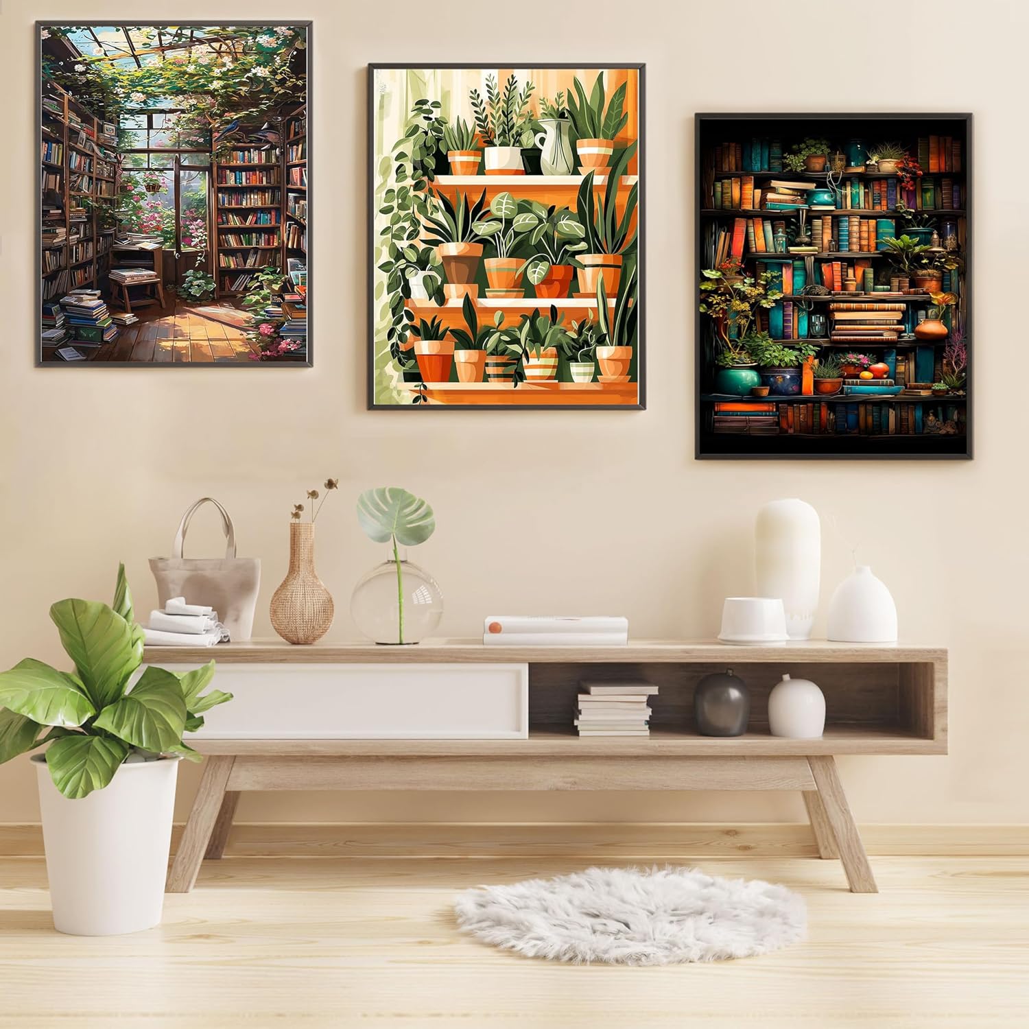 Thumbnail 1 de Hongyrjy 4 Pack Panlt Paint by Numbers for Adults – Colourful Canvas Sets for Relaxation and Home Decor