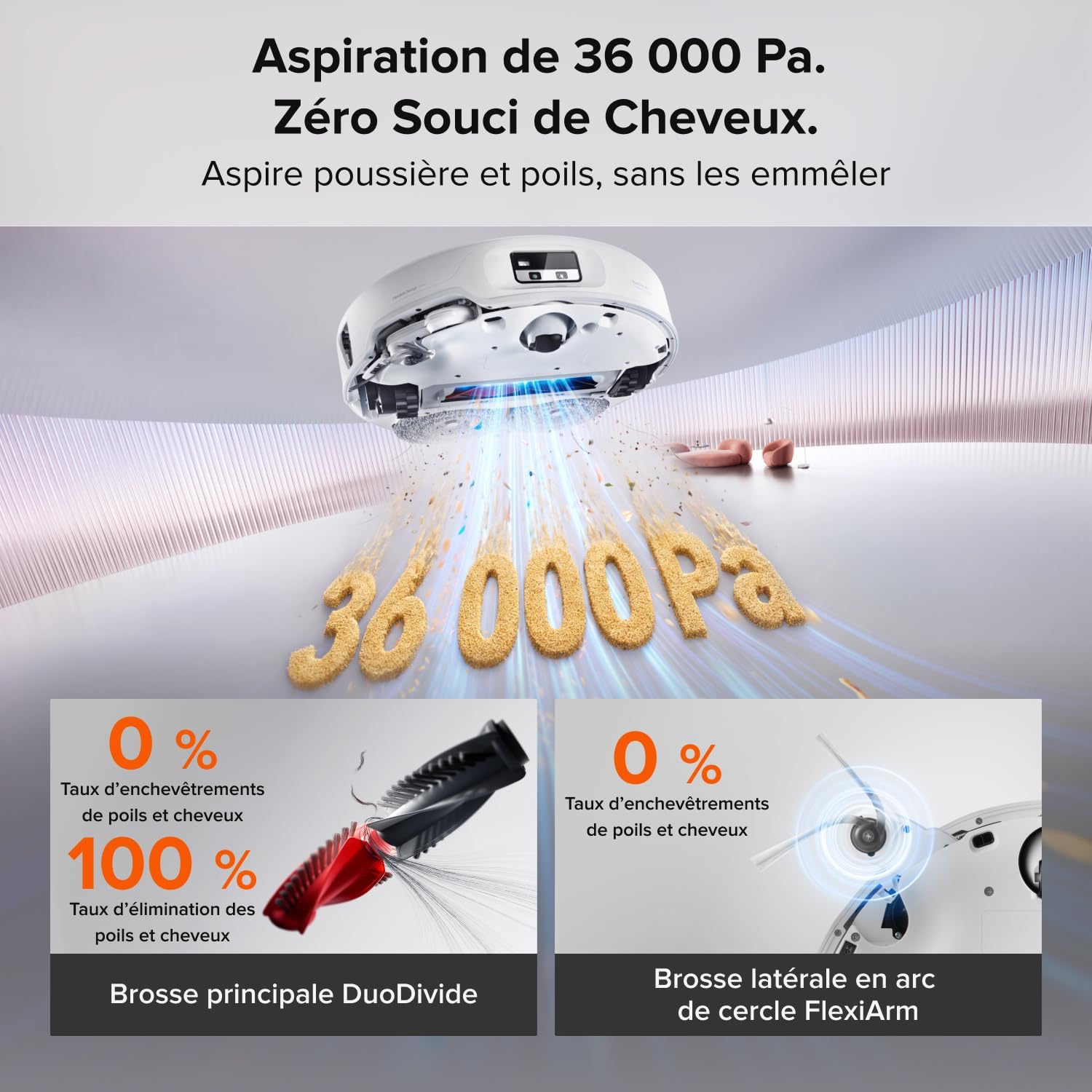 Detalle de roborock Saros 20 Neo Set robotstofzuiger en dweilrobot, 36.000 Pa