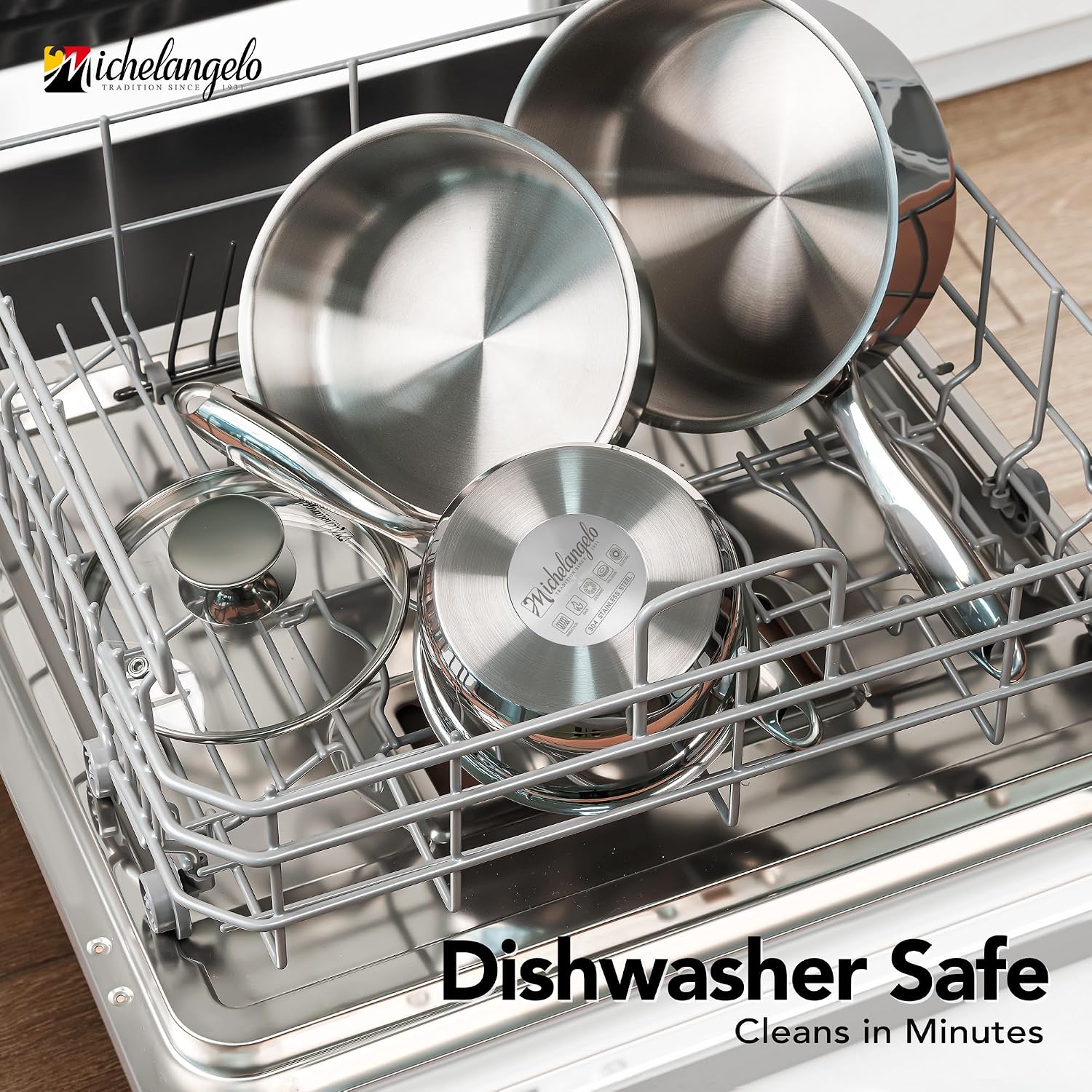 Thumbnail 6 de MICHELANGELO Stainless Steel Saucepan Set 3QT