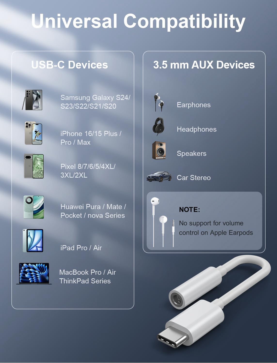 Detalle 2 de phoie USB-C to 3.5mm Adapter 2 Pack
