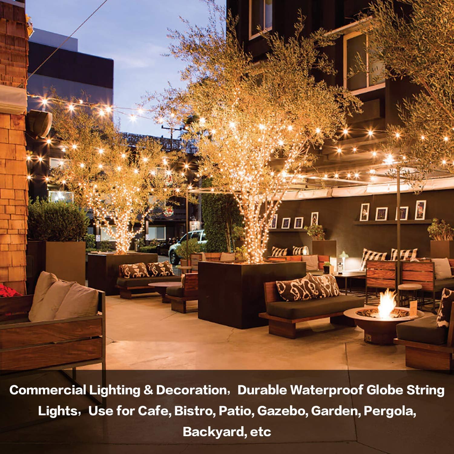 Thumbnail 4 de ZOTOYI Catena Luminosa da Esterno IP65 45 m con lampadine G40 LED 2700K (60+3)