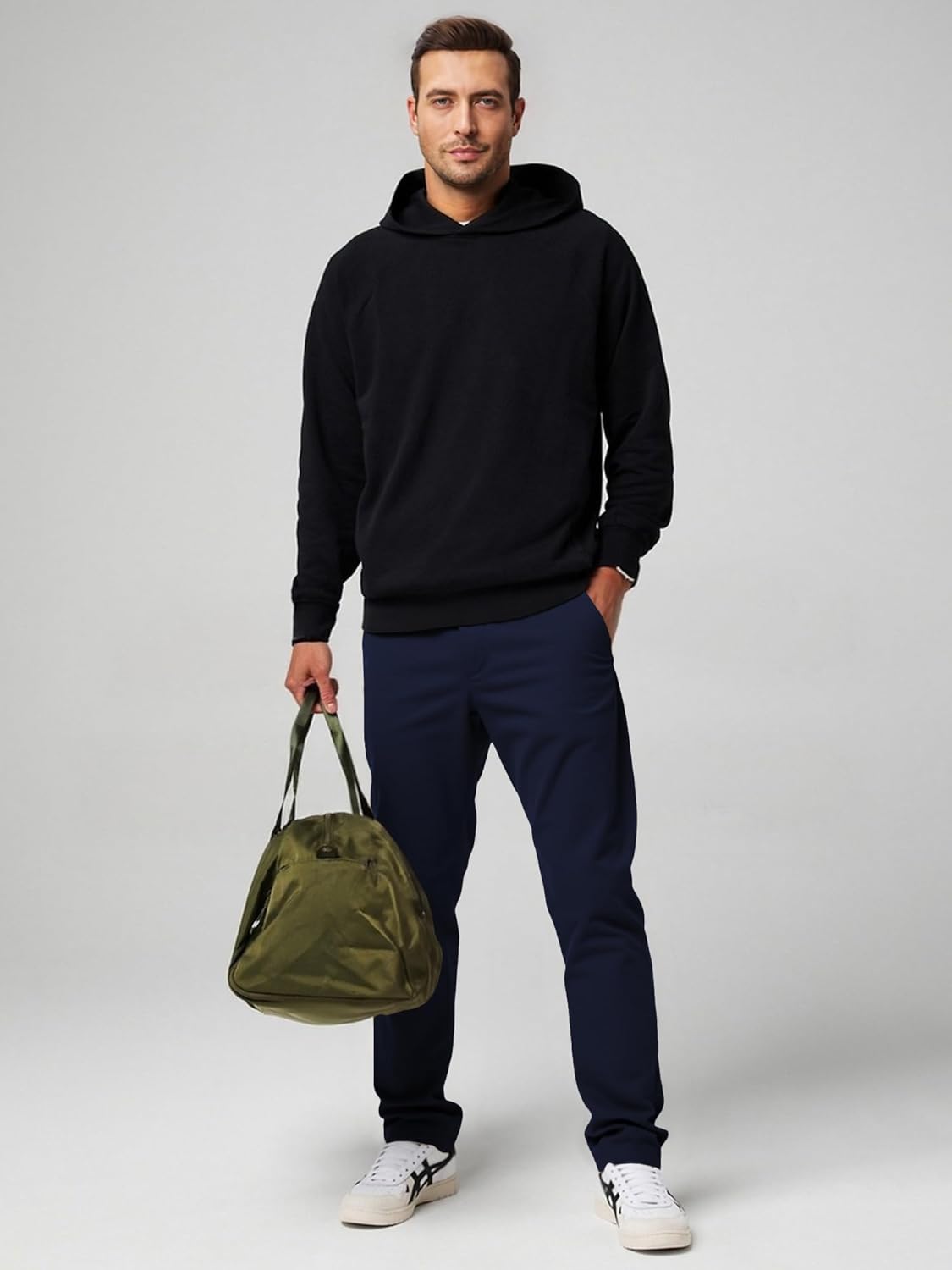 Thumbnail 2 de JMIERR Men's Chino Pants - Elastic Waist, Slim Tapered Fit for Casual, Golf & Work