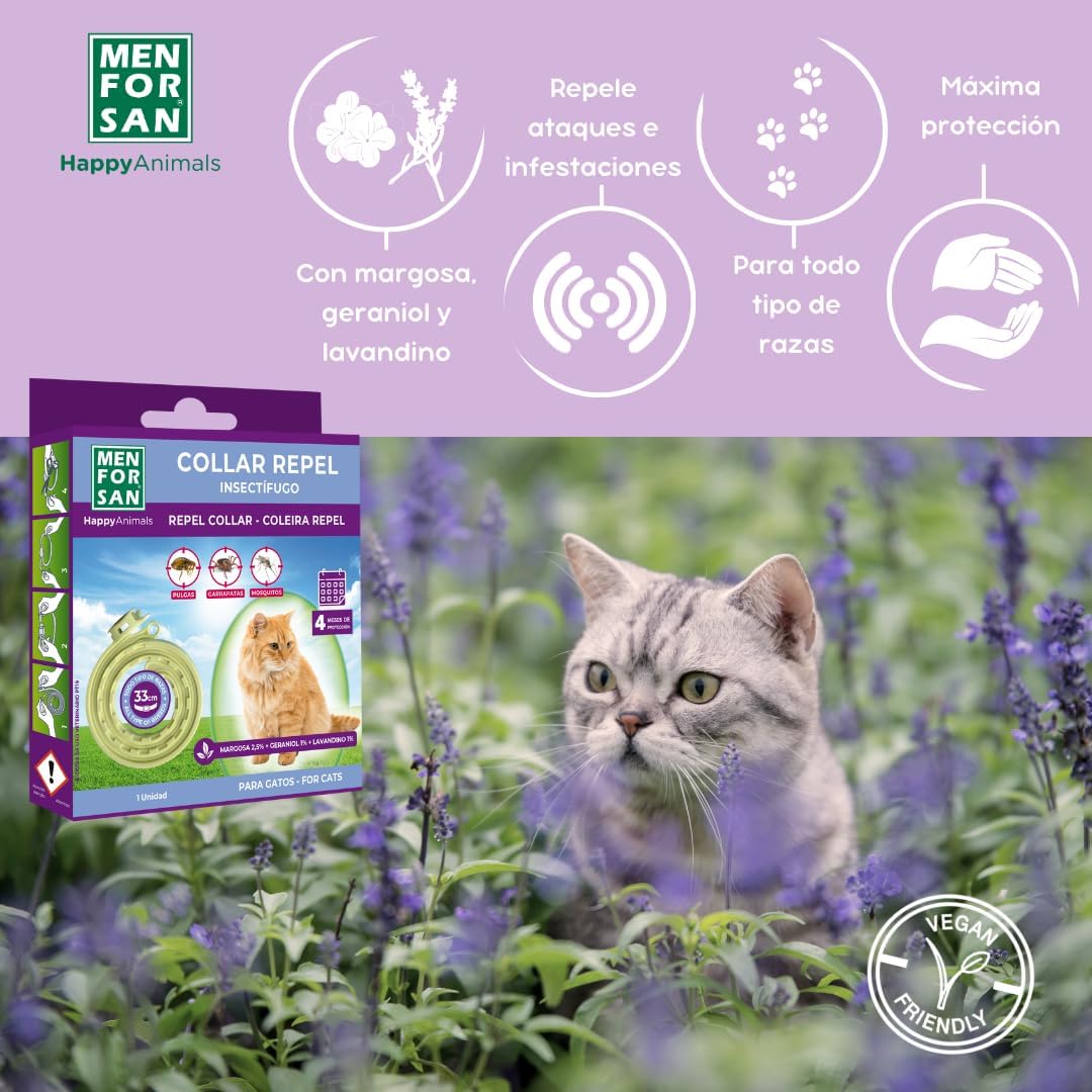 Detalle de Collier Men for San Répulsif d'insectes Chat (30 cm) - repellente naturale per gatti