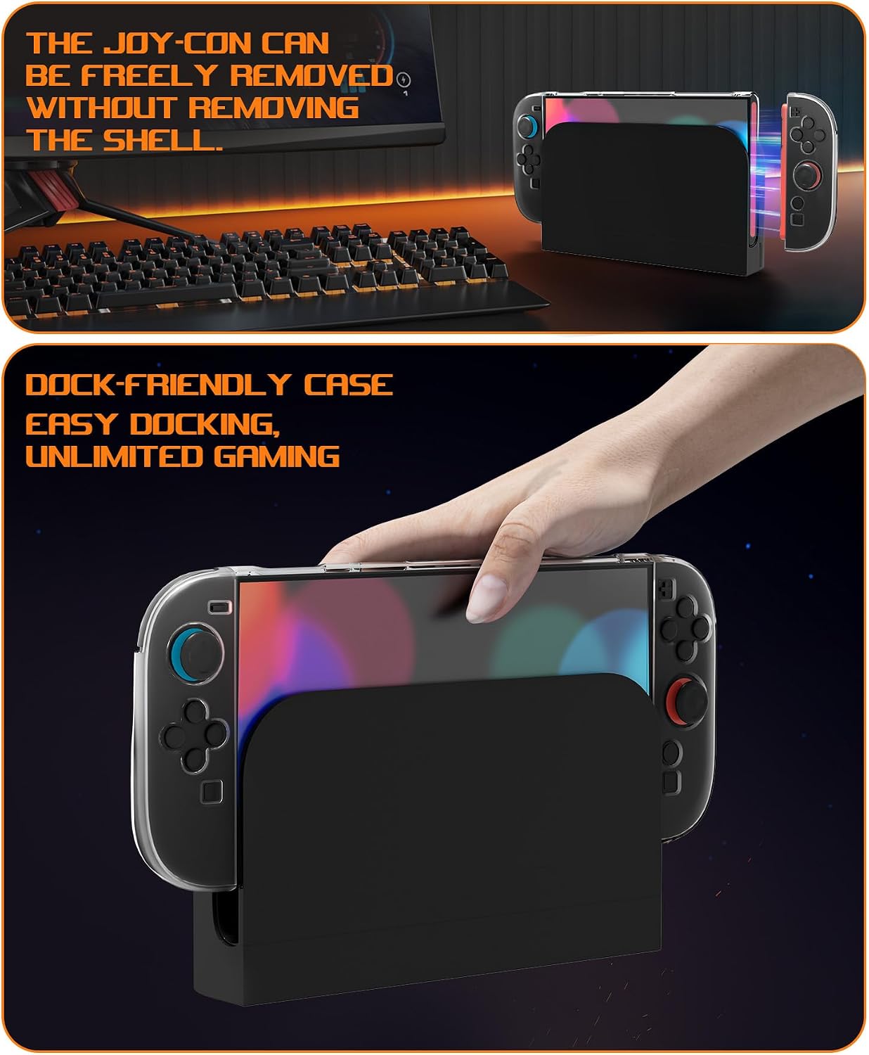 Thumbnail 1 de Teyomi Dockable Case for Nintendo Switch 2, Transparent