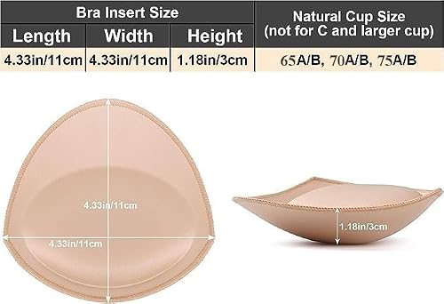 Detalle 2 de RELLECIGA Coussinets Push-Up Amovibles Beige – Rembourrage pour Soutien-Gorge, Bikini et Lingerie