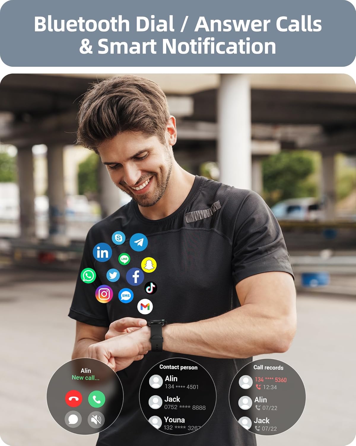Detalle 2 de Parsonver Smart Watch HD Screen, IP68 Waterproof