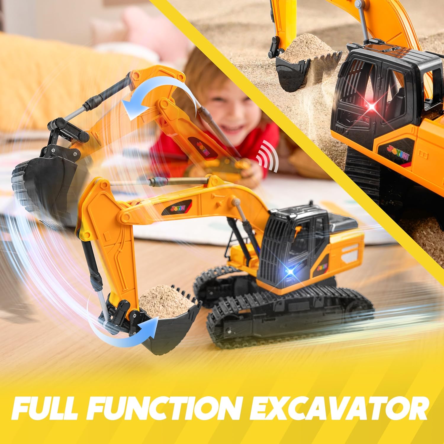 Thumbnail 1 de JOYIN Remote Control Excavator RC Digger Tractor Toy (2.4GHz) with LED lights