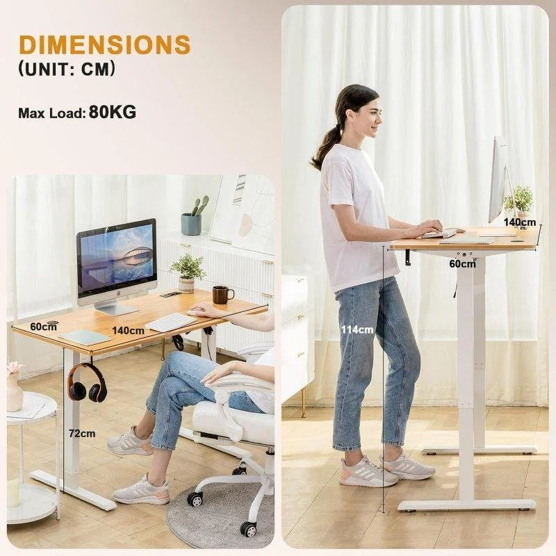 Detalle 2 de Mesa gaming elevable GTPLAYER 160x70 cm eléctrica USB marrón