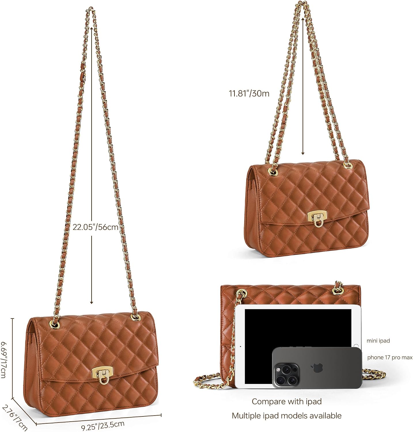 Detalle de GEMIU Quilted Crossbody Purse with Two Compartments