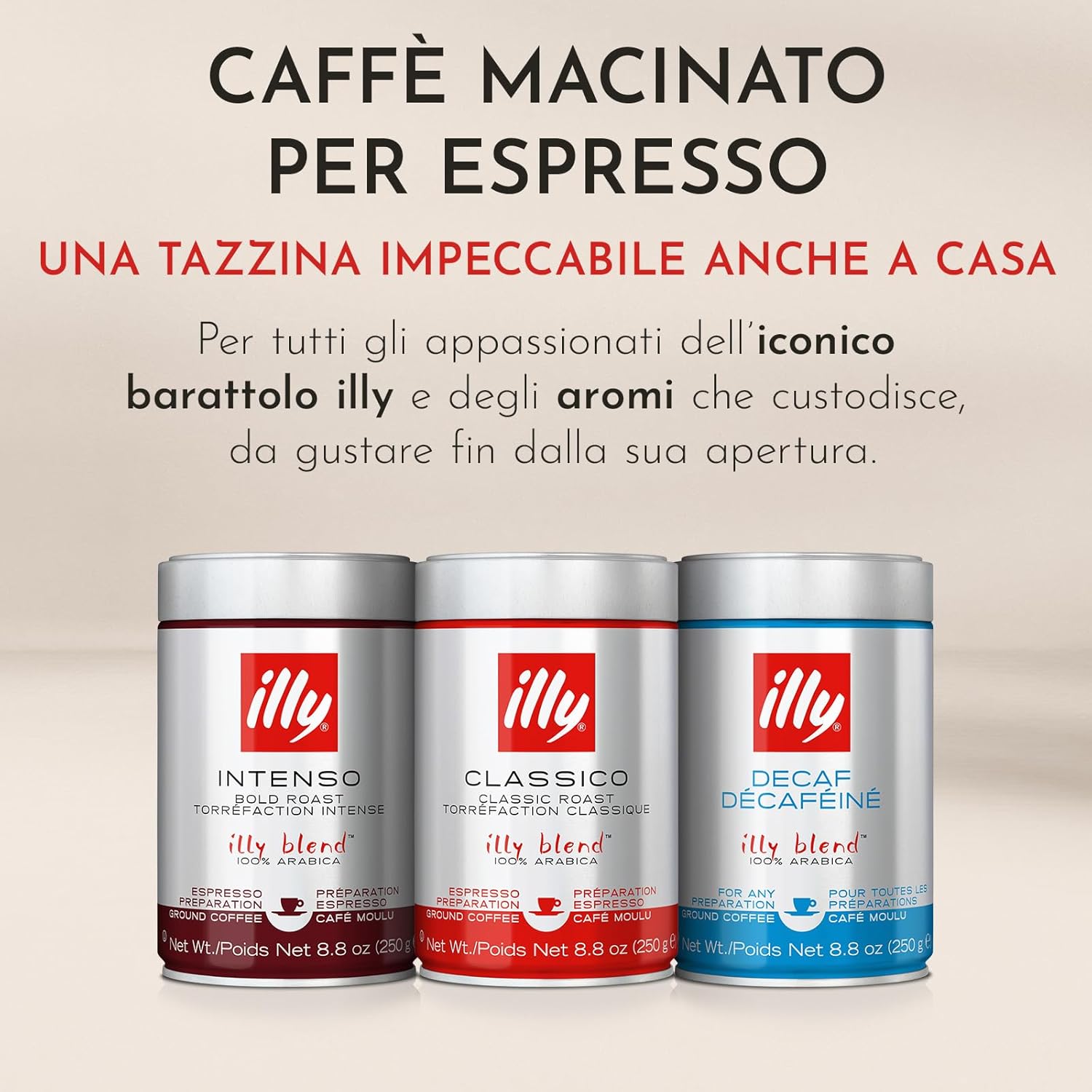 Detalle de illy Caffè Macinato Espresso Tostato CLASSICO 250 g – 100% Arabica