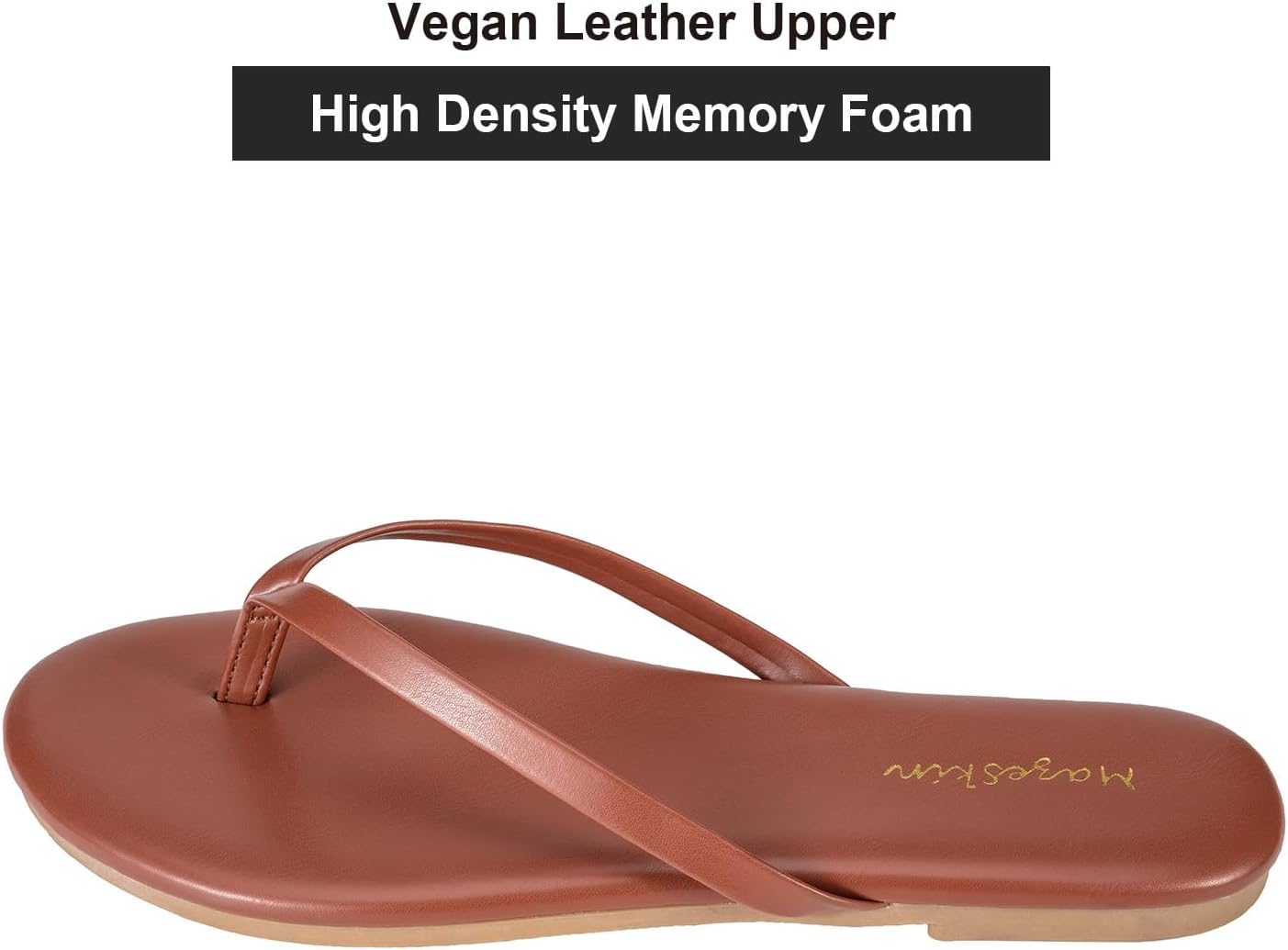 Detalle 2 de Mazeskin Women's Memory Foam Comfortable Flat Thong Sandals