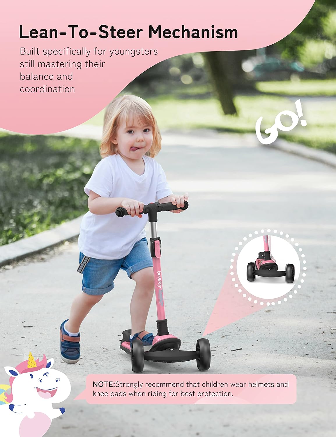 Thumbnail 5 de besrey Kinder-Scooter Big Wheels, verstellbar 59–83 cm