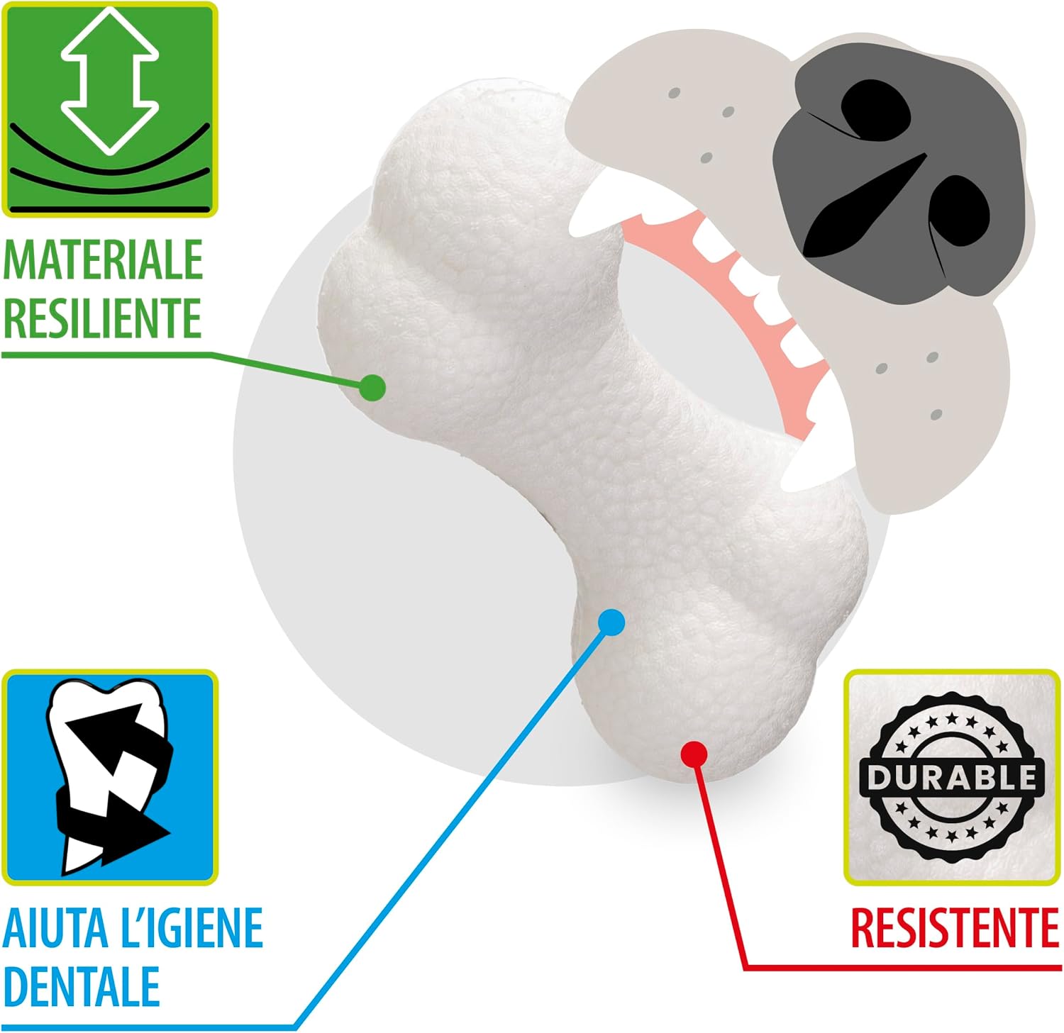 Detalle de Ferplast CHEWA BOING gioco cane 15,2 cm 🦴