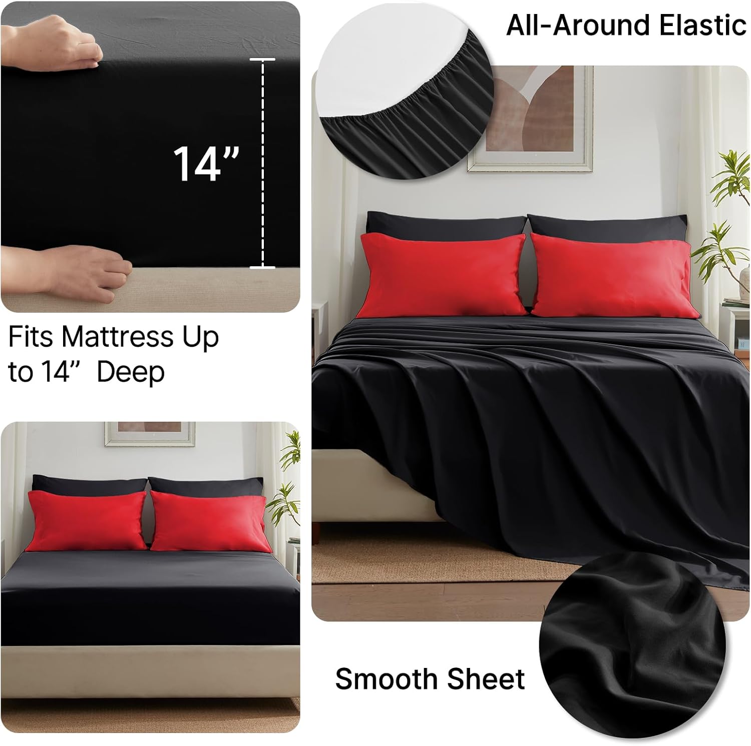 Thumbnail 3 de Anluoer Queen Comforter Set 7 Piece: Reversible, Ultra-Soft, All-Season Bedding
