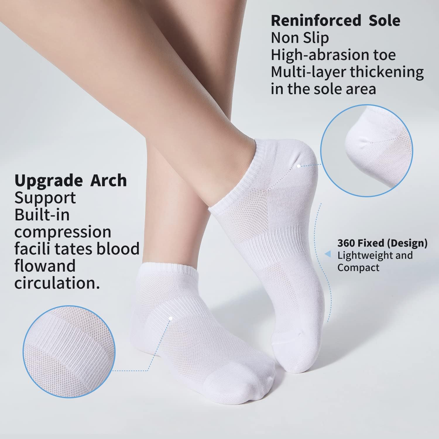 Thumbnail 4 de inhees Ankle Socks, Size 7-9
