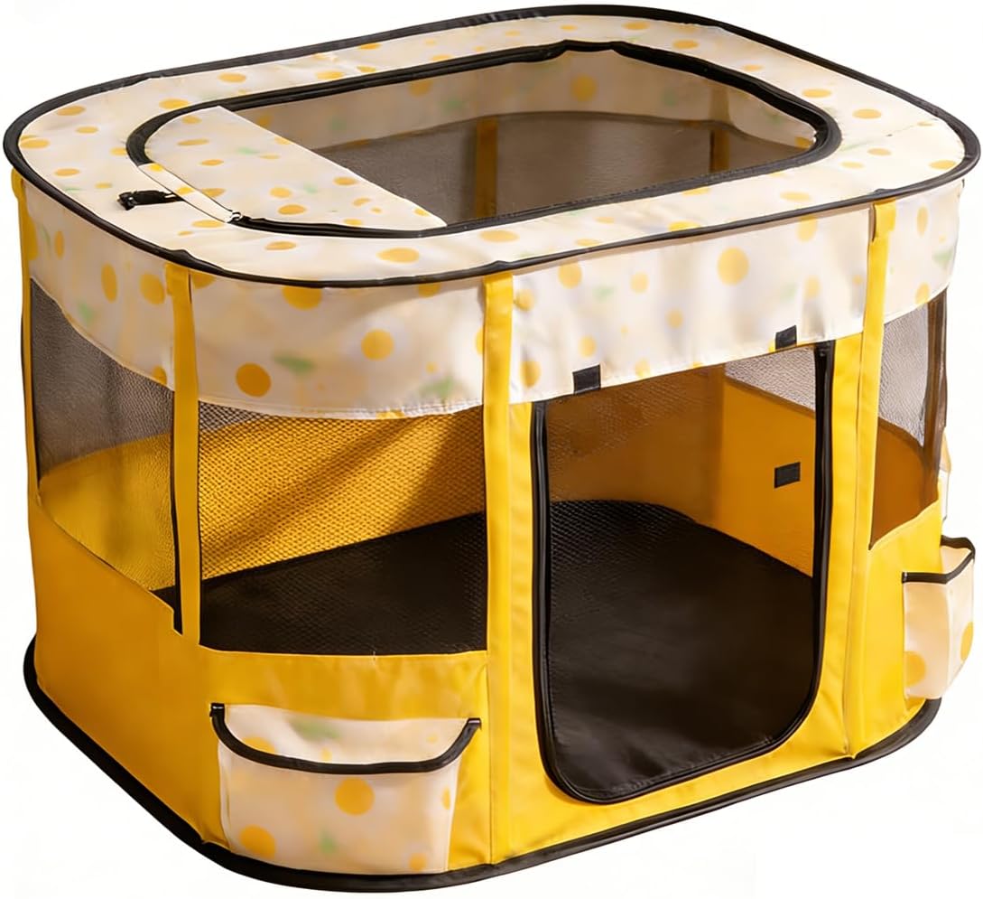 Thumbnail 5 de Floving Portable Doghouse Pet Fence & Playpen Tent, Foldable 70x55x45cm (Blue) with Carry Bag