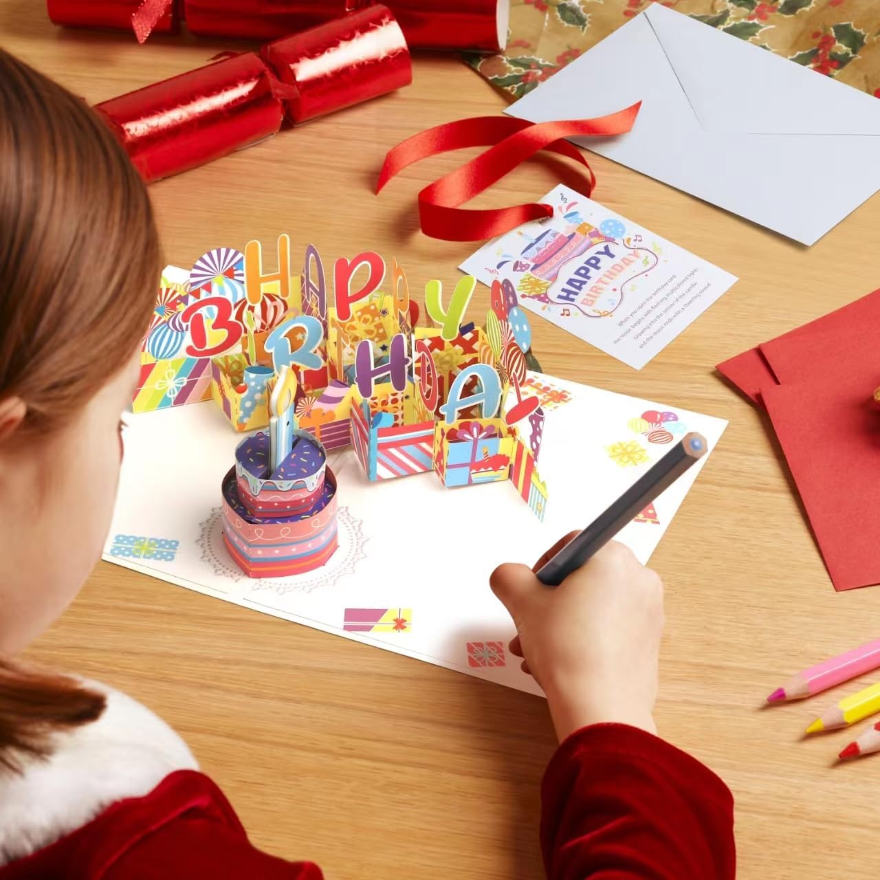 Thumbnail 3 de Yinqing Light & Music 3D Pop-Up Birthday Card with Blowable Candle