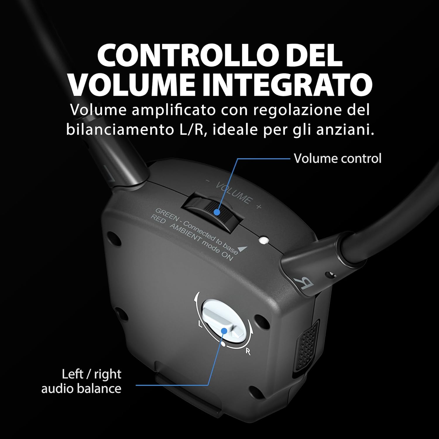 Thumbnail 4 de Avantree HT381 RF Digitale Cuffie per TV con Trasmettitore RF: audio sincronizzato, tre modalità e controllo bilanciato