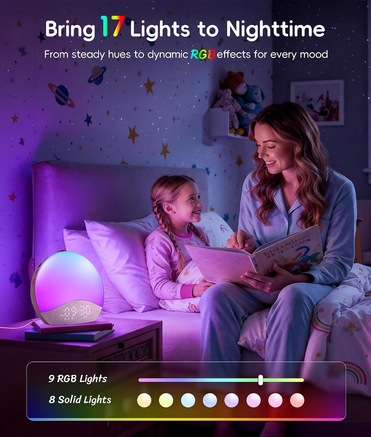 Detalle de ecozy Sunrise Alarm Clock, Bluetooth Time Sync, Wake Up Light