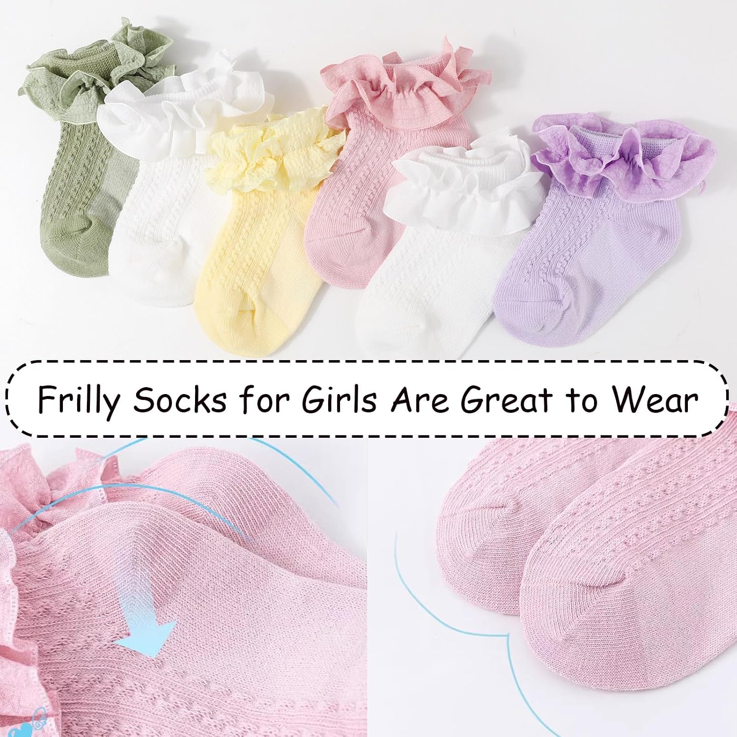 Thumbnail 5 de DRESHOW Infant Ruffle Lace Non-slip Socks