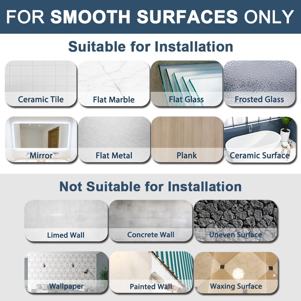 Thumbnail 6 de SAYAYO 40 cm porte-serviette mural sans perçage (noir mat) en acier inox SUS304