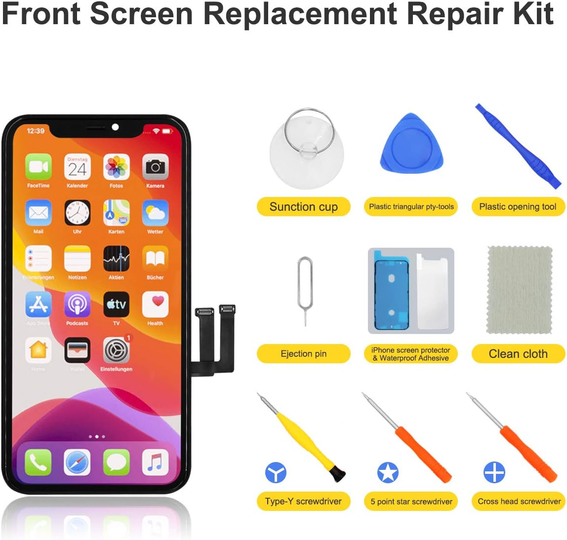 Thumbnail 6 de bokman iPhone 11 Pro Max LCD Screen Replacement — 6.5-inch Front Panel with Repair Tool Kit