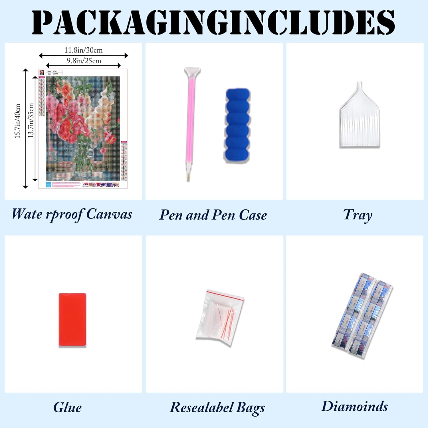 Detalle 1 de Ausanrl Diamond Painting Kit 12x16-inch