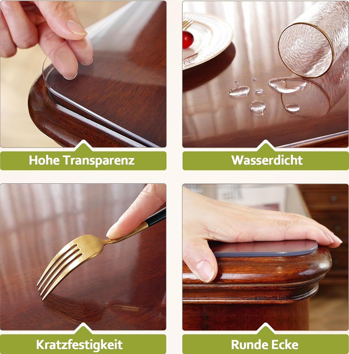 Detalle de OstepDecor Transparent Table Protector, 36 x 72 inches, 2mm PVC