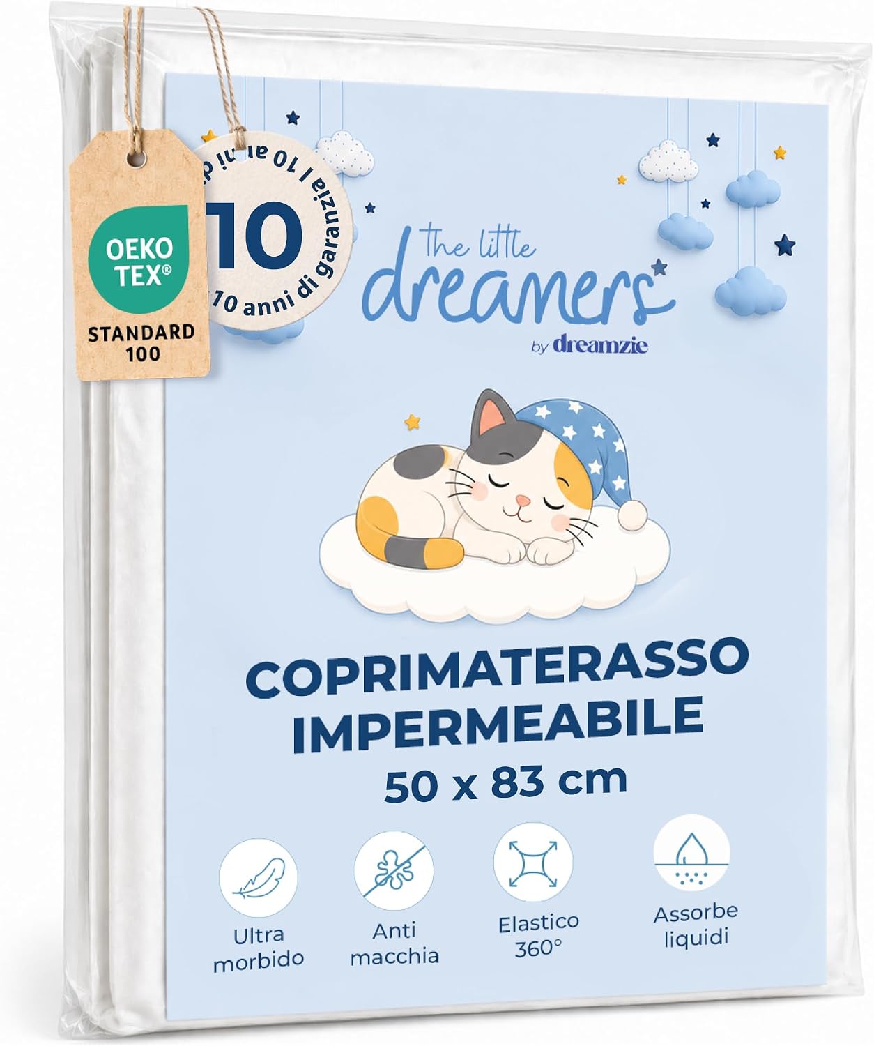 Coprimaterasso Lettino 50x83 Impermeabile e Traspirante – Lavabile, Oeko-Tex, per Culla e Co-Sleeping