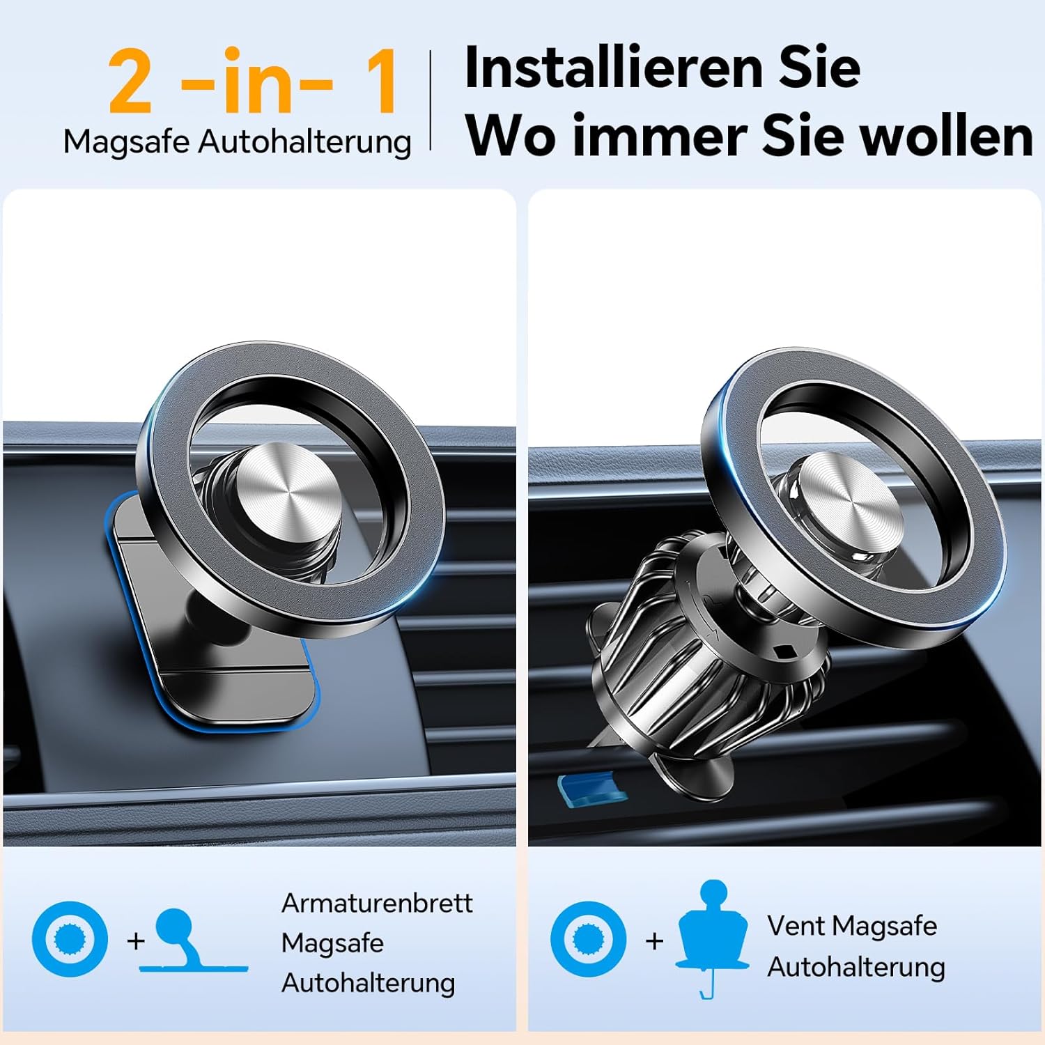 Detalle 2 de Coolpow Handyhalterung Auto 20x N55 Magnet, 360° drehbar