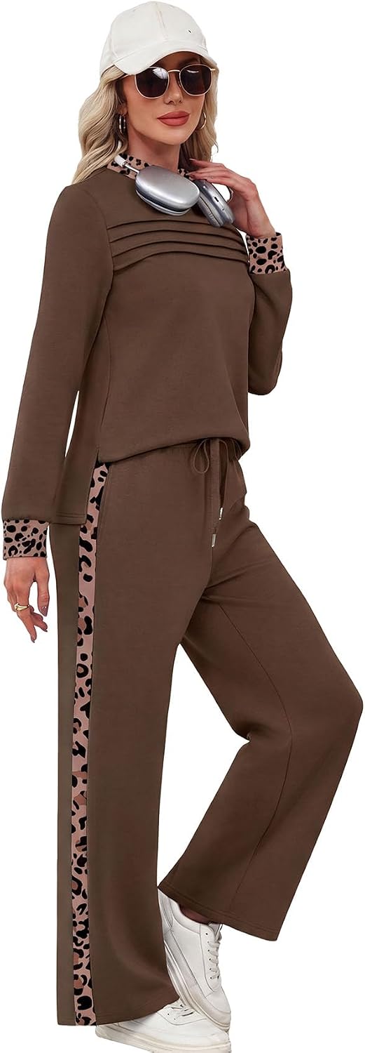 Thumbnail 3 de WIHOLL Women's Two-Piece Lounge Set, Side-Slit Top and Wide-Leg Pants