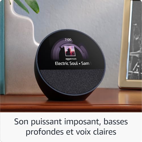 Detalle 2 de Amazon Echo Spot (Nouvelle génération) — Réveil connecté avec Alexa+ et son riche