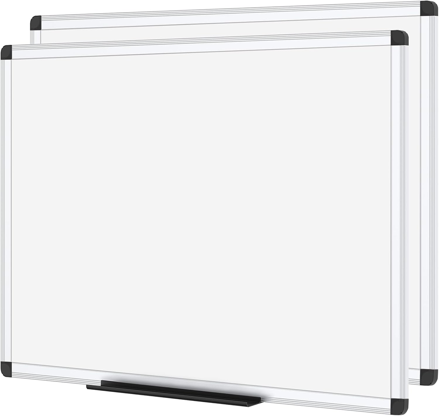 VIZ-PRO Magnetic Whiteboard 120x90 cm (2 Pack) with Silver Aluminium Frame