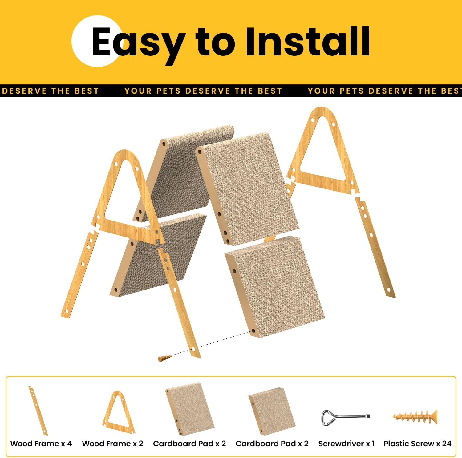 Thumbnail 6 de Conlun A-Frame Cat Scratching Board (Dual-Sided Vertical/Horizontal Scratcher) for Indoor Kittens