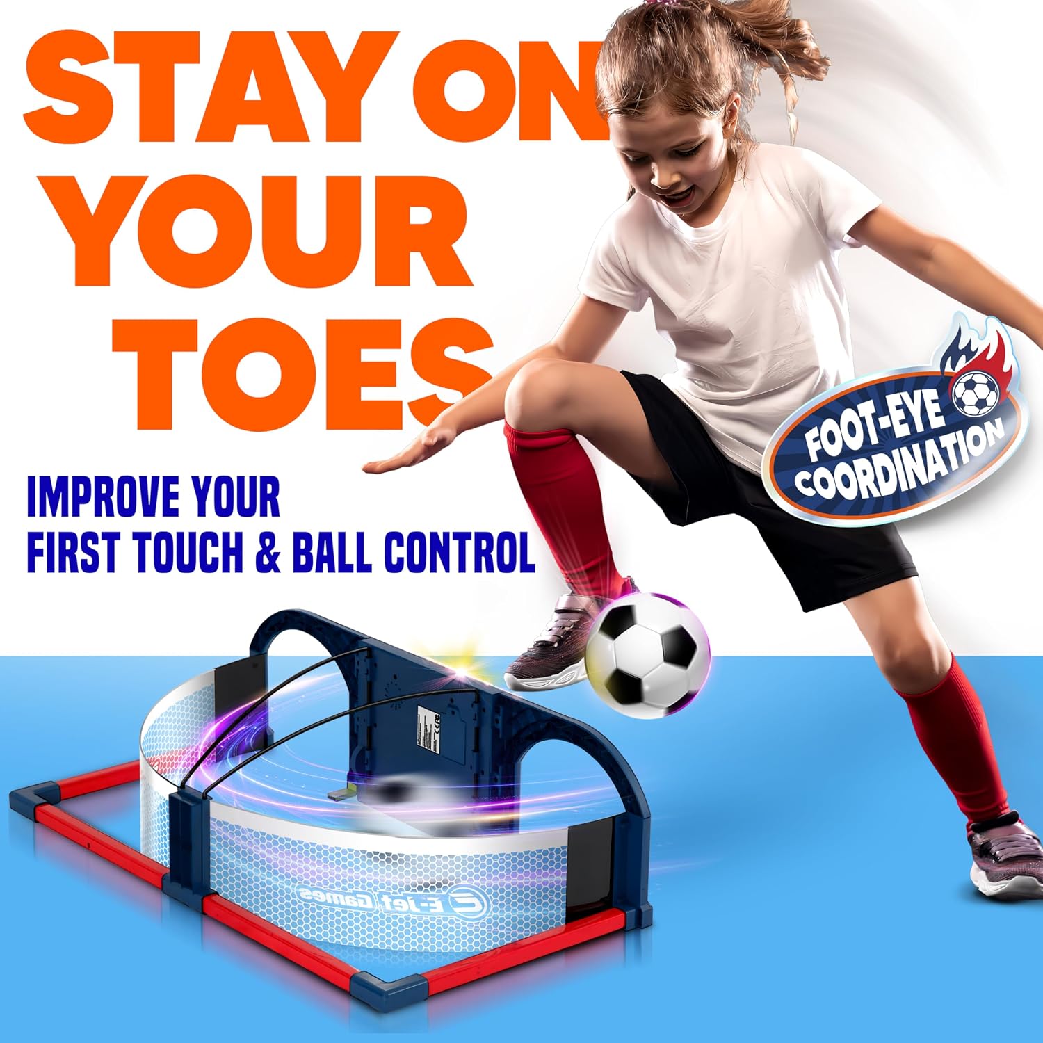 Detalle de E E-JET GAMES Soccer RoundAbout 屋内サッカートレーナー フォームボール・電子スコアリング・2つのゲームモード